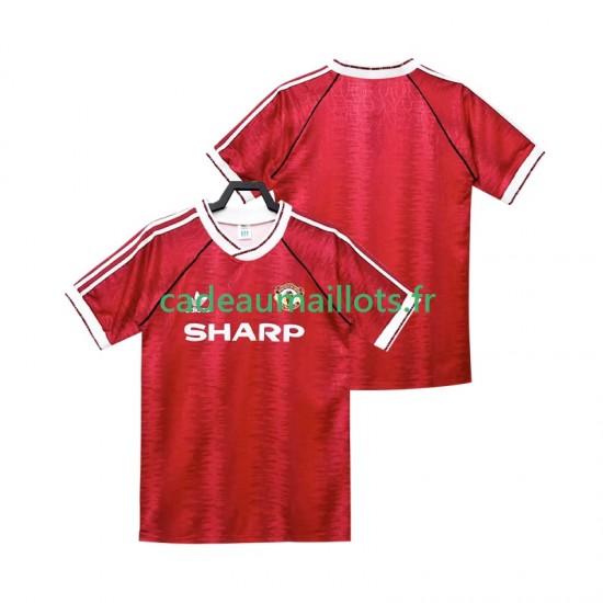 Manchester United Maillot avec flocage Rétro Domicile 1990 1992 ,Homme MC