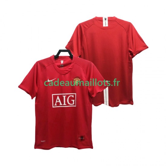 Manchester United Maillot avec flocage Premier League Rétro Domicile 2007 2008 ,Homme MC