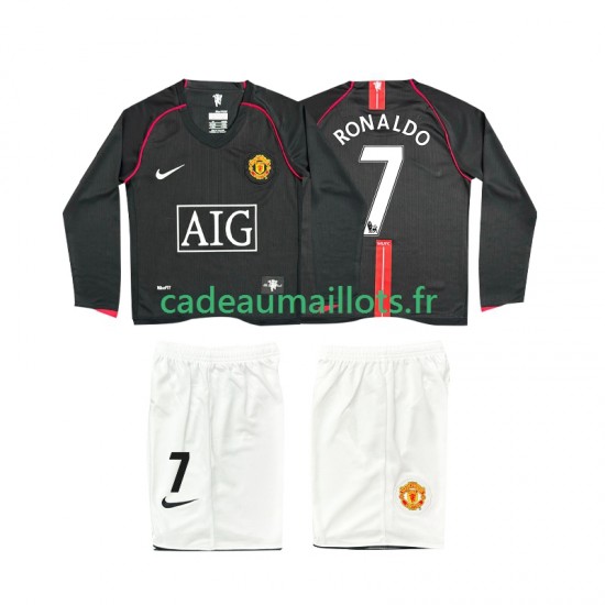 Manchester United Maillot avec flocage Ronaldo 7 Rétro Extérieur 2007 2008 ,Tenue Enfant ML