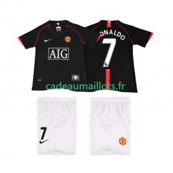 Manchester United Maillot avec flocage Ronaldo 7 Rétro Extérieur 2007 2008 ,Tenue Enfant MC