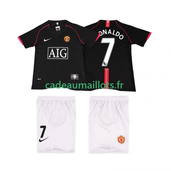 Manchester United Maillot avec flocage Ronaldo 7 Rétro Extérieur 2007 2008 ,Tenue Enfant MC