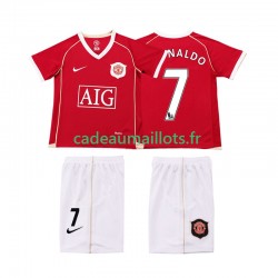 Manchester United Maillot avec flocage Ronaldo 7 Rétro Domicile 2006 2007 ,Tenue Enfant MC