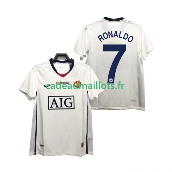 Manchester United Maillot avec flocage Ronaldo 7 Champions League Rétro Extérieur 2008 2009 ,Homme MC