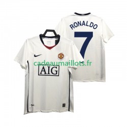 Manchester United Maillot avec flocage Ronaldo 7 Premier League Rétro Extérieur 2008 2009 ,Homme MC