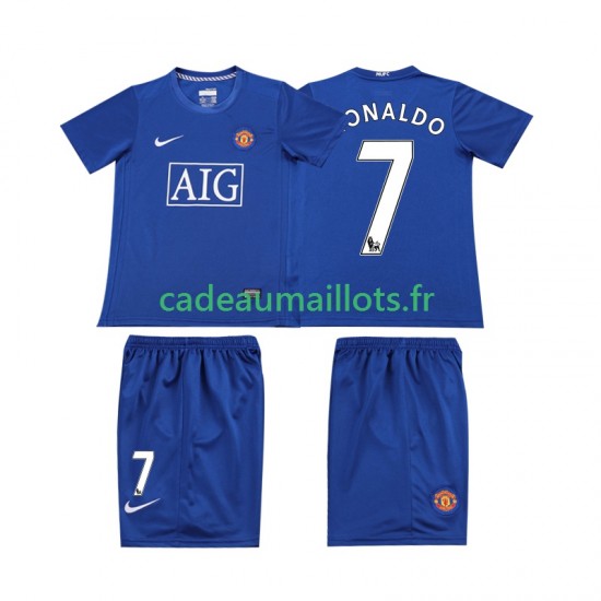 Manchester United Maillot avec flocage Ronaldo 7 Rétro 3ème 2008 2009 ,Tenue Enfant MC