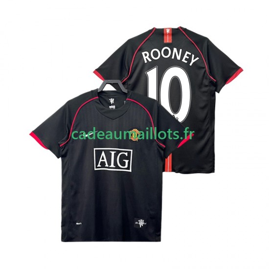 Manchester United Maillot avec flocage Rooney 10 Rétro Extérieur 2007 2008 ,Homme MC