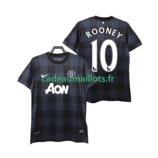 Manchester United Maillot avec flocage Rooney 10 Rétro Extérieur 2013 2014 ,Homme MC
