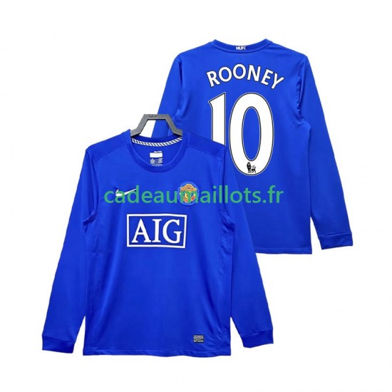 Manchester United Maillot avec flocage Rooney 10 Rétro 3ème 2008 2009 ,Homme ML
