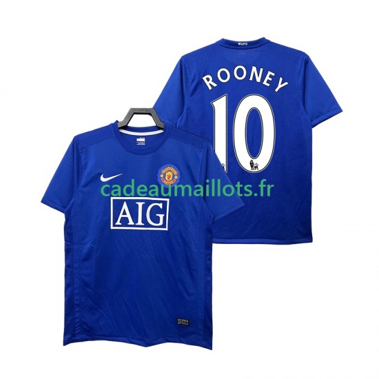 Manchester United Maillot avec flocage Rooney 10 Rétro 3ème 2008 2009 ,Homme MC