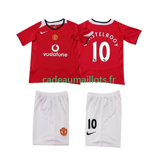Manchester United Maillot avec flocage Ruud van Nistelrooy Rétro Domicile 1998 2006 ,Tenue Enfant MC