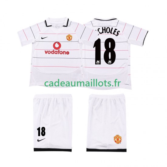 Manchester United Maillot avec flocage SCHOLES 18 Rétro 3ème 2008 2006 ,Tenue Enfant MC
