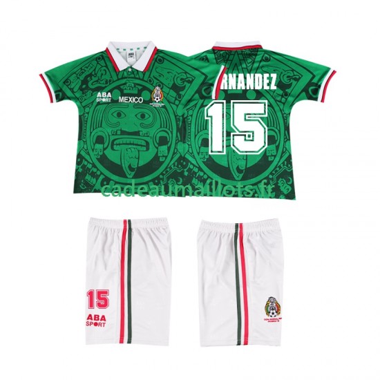 Mexique Maillot avec flocage HERNANDEZ 15 Rétro Domicile 1988 ,Tenue Enfant MC