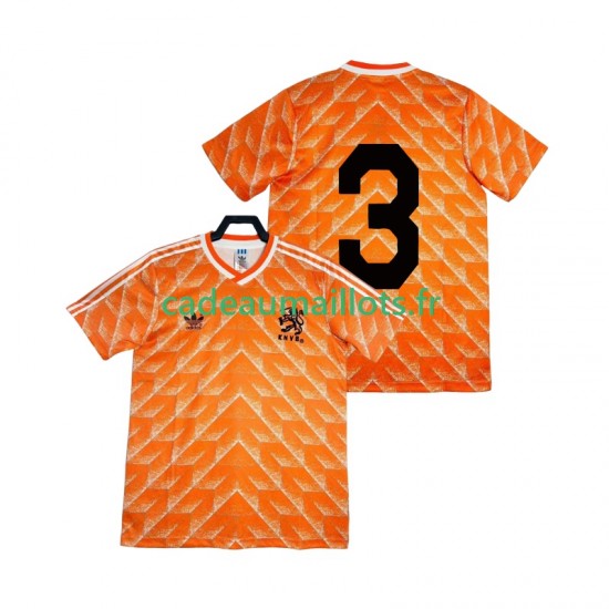 Pays-Bas Maillot avec flocage 3 Rétro Domicile 1988 ,Homme MC