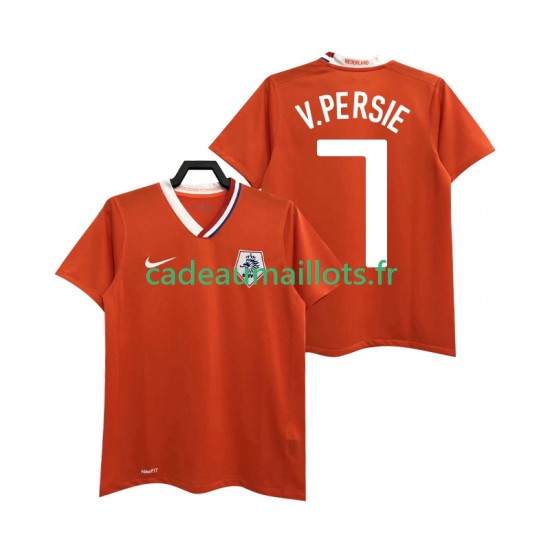 Pays-Bas Maillot avec flocage Robin van Persie 7 Rétro Domicile 2008 ,Homme MC