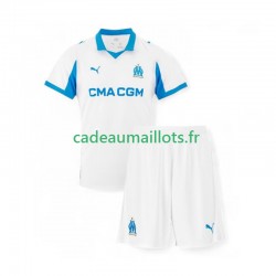 Olympique de Marseille Maillot avec flocage Domicile 2025-2026 ,Tenue Enfant MC