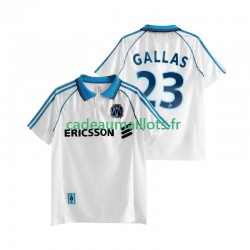 Olympique de Marseille Maillot avec flocage Gallas 23 Rétro Domicile 1988 2002 ,Homme MC