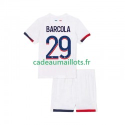 Paris Saint-Germain Maillot avec flocage Bradley Barcola 29 Extérieur 2025-2026 ,Tenue Enfant MC