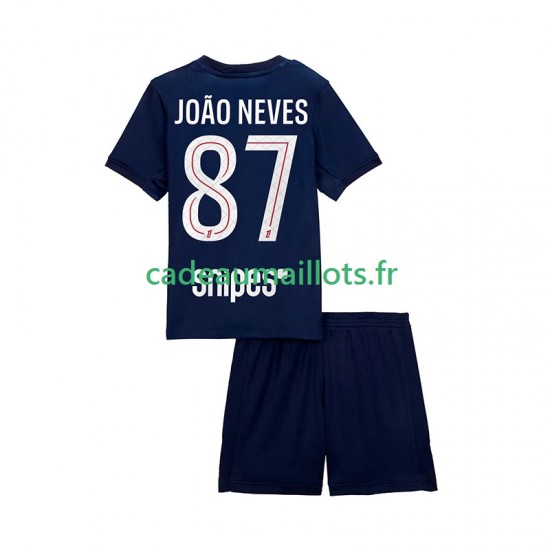 Paris Saint-Germain Maillot avec flocage Joao Neves 87 Domicile 2025-2026 ,Tenue Enfant MC