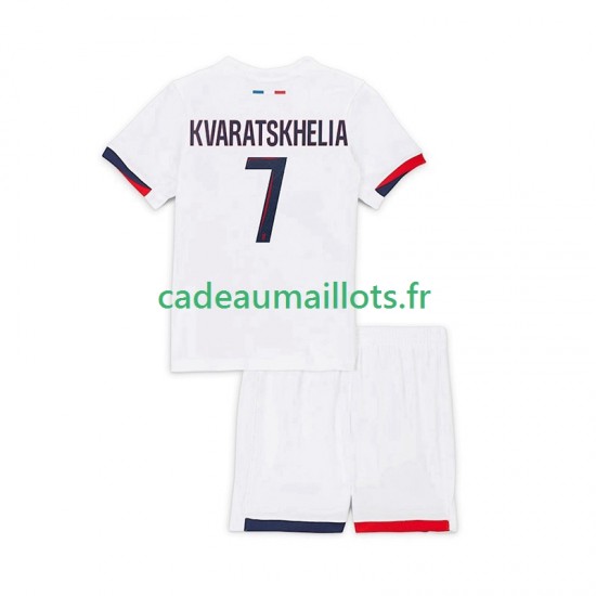 Paris Saint-Germain Maillot avec flocage Khvicha Kvaratskhelia 7 Extérieur 2025-2026 ,Tenue Enfant MC