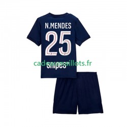 Paris Saint-Germain Maillot avec flocage Nuno Mendes 25 Domicile 2025-2026 ,Tenue Enfant MC