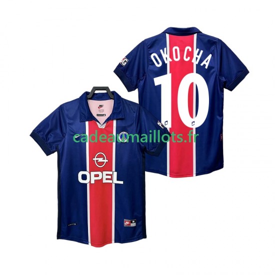 Paris Saint-Germain Maillot avec flocage OKOCHA 10 Rétro Domicile 1988 2002 ,Homme MC