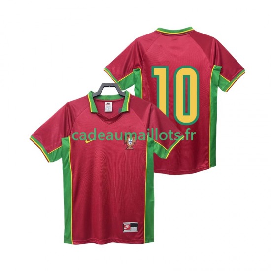 Portugal Maillot avec flocage 10 Rétro Domicile 1988 ,Homme MC
