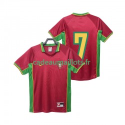 Portugal Maillot avec flocage 7 Rétro Domicile 1988 ,Homme MC