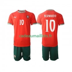 Portugal Maillot avec flocage Bernardo Silva 10 Domicile 2025-2026 ,Tenue Enfant MC