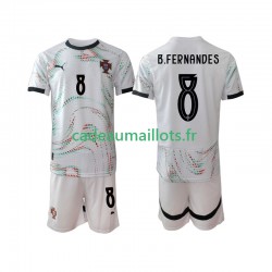 Portugal Maillot avec flocage Bruno Fernandes 8 Extérieur 2025-2026 ,Tenue Enfant MC