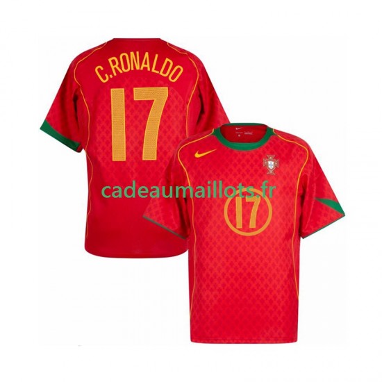 Portugal Maillot avec flocage Cristiano Ronaldo 17 Rétro Domicile 1999 ,Homme MC Portugal Maillot avec flocage Cristiano Ronaldo 17 Rétro Domicile 1999 ,Homme MC