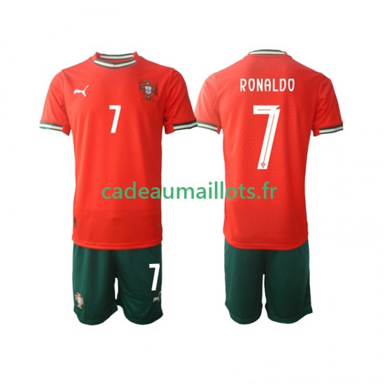 Portugal Maillot avec flocage Cristiano Ronaldo 7 Domicile 2025 ,Tenue Enfant MC