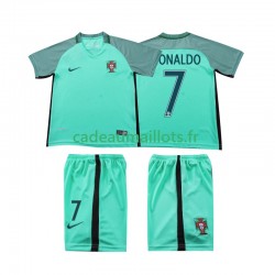 Portugal Maillot avec flocage Cristiano Ronaldo 7 Rétro Extérieur 2016 ,Tenue Enfant MC