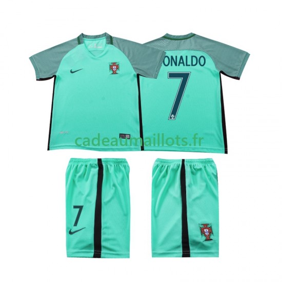 Portugal Maillot avec flocage Cristiano Ronaldo 7 Rétro Extérieur 2016 ,Tenue Enfant MC