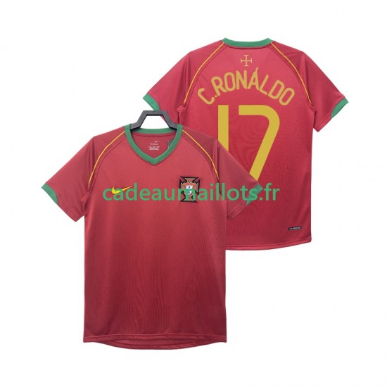 Portugal Maillot avec flocage Crstiano Ronaldo 17 Rétro Domicile 2006 ,Homme MC