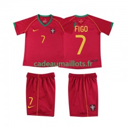Portugal Maillot avec flocage FIGO 7 Rétro Domicile 2006 ,Tenue Enfant MC