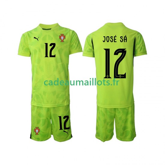 Portugal Maillot avec flocage Jose Sa 12 Gardien Domicile 2025 ,Tenue Enfant MC