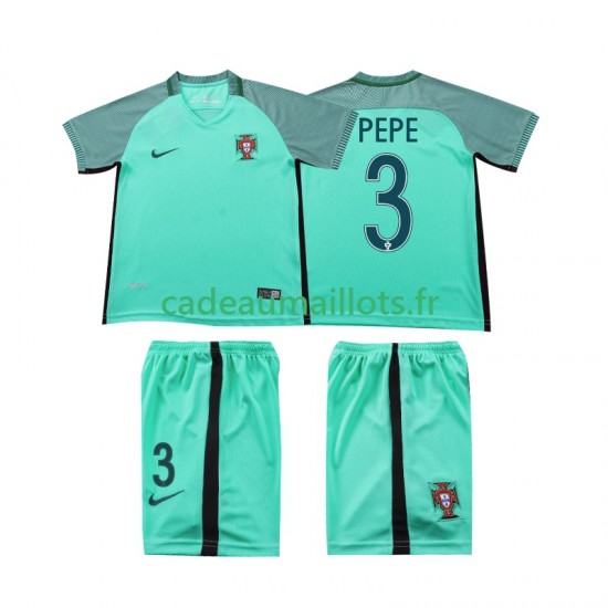Portugal Maillot avec flocage PEPE 3 Rétro Extérieur 2016 ,Tenue Enfant MC