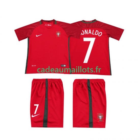 Portugal Maillot avec flocage RONALDO 7 Rétro Domicile 2016 ,Tenue Enfant MC
