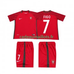 Portugal Maillot avec flocage FIGO 7 Rétro Domicile 2016 ,Tenue Enfant MC