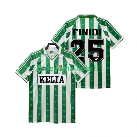 Real Betis Maillot avec flocage FINIDI 25 Rétro Domicile 1995 1996 ,Homme MC