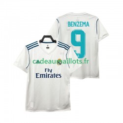 Real Madrid Maillot avec flocage BENZEMA 9 Rétro Domicile 2017 2018 ,Homme MC