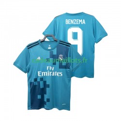Real Madrid Maillot avec flocage BENZEMA 9 Rétro 3ème 2017 2018 ,Homme MC