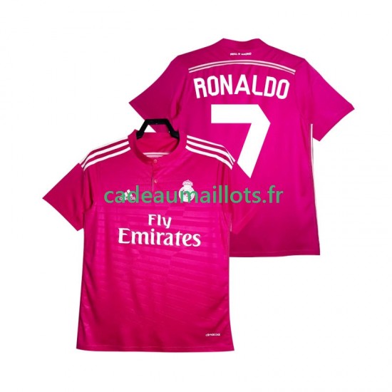 Real Madrid Maillot avec flocage Cristiano Ronaldo 7 Rétro Extérieur 2014 2015 ,Homme MC