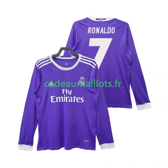 Real Madrid Maillot avec flocage Cristiano Ronaldo 7 Rétro Extérieur 2016 2017 ,Homme ML