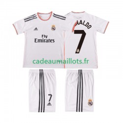 Real Madrid Maillot avec flocage Cristiano Ronaldo 7 Rétro Domicile 2013 2014 ,Tenue Enfant MC