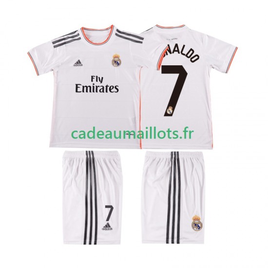Real Madrid Maillot avec flocage Cristiano Ronaldo 7 Rétro Domicile 2013 2014 ,Tenue Enfant MC