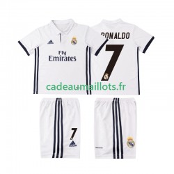 Real Madrid Maillot avec flocage Cristiano Ronaldo 7 Rétro Domicile 2016 2017 ,Tenue Enfant MC