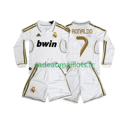 Real Madrid Maillot avec flocage Cristiano Ronaldo 7 Rétro Domicile 2011 2012 ,Tenue Enfant ML