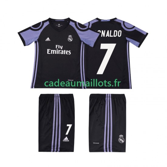 Real Madrid Maillot avec flocage Cristiano Ronaldo 7 Rétro 3ème 2016 2017 ,Tenue Enfant MC