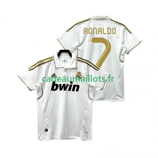 Real Madrid Maillot avec flocage Cristiano Ronaldo 7 Rétro Domicile 2011 2012 ,Homme MC